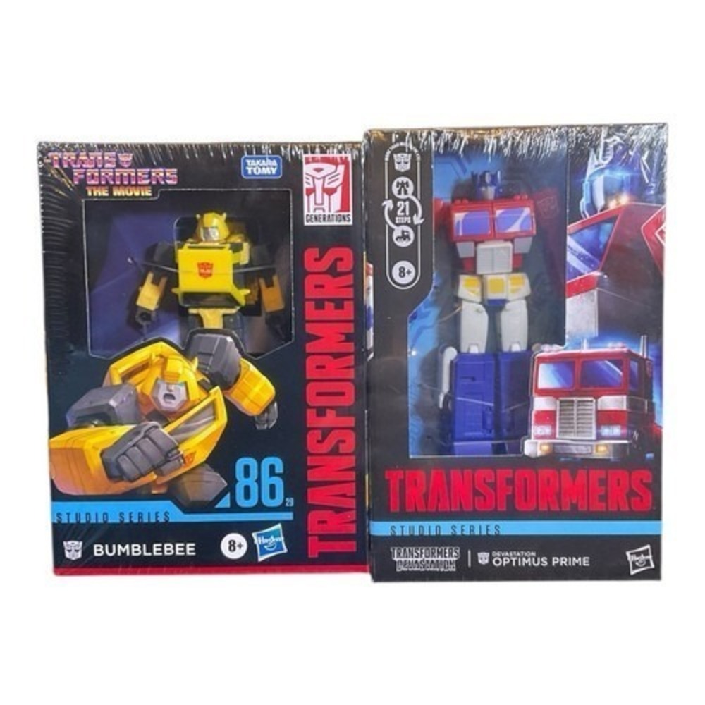 Transformers Studio Series 86 & Devastation Figure Lot Bumblebee & Optimus Prime